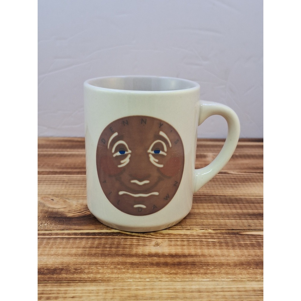 Vintage Denny's Restaurant "Til Dawn"‎ Moon Face Heat Activated Ceramic Mug
